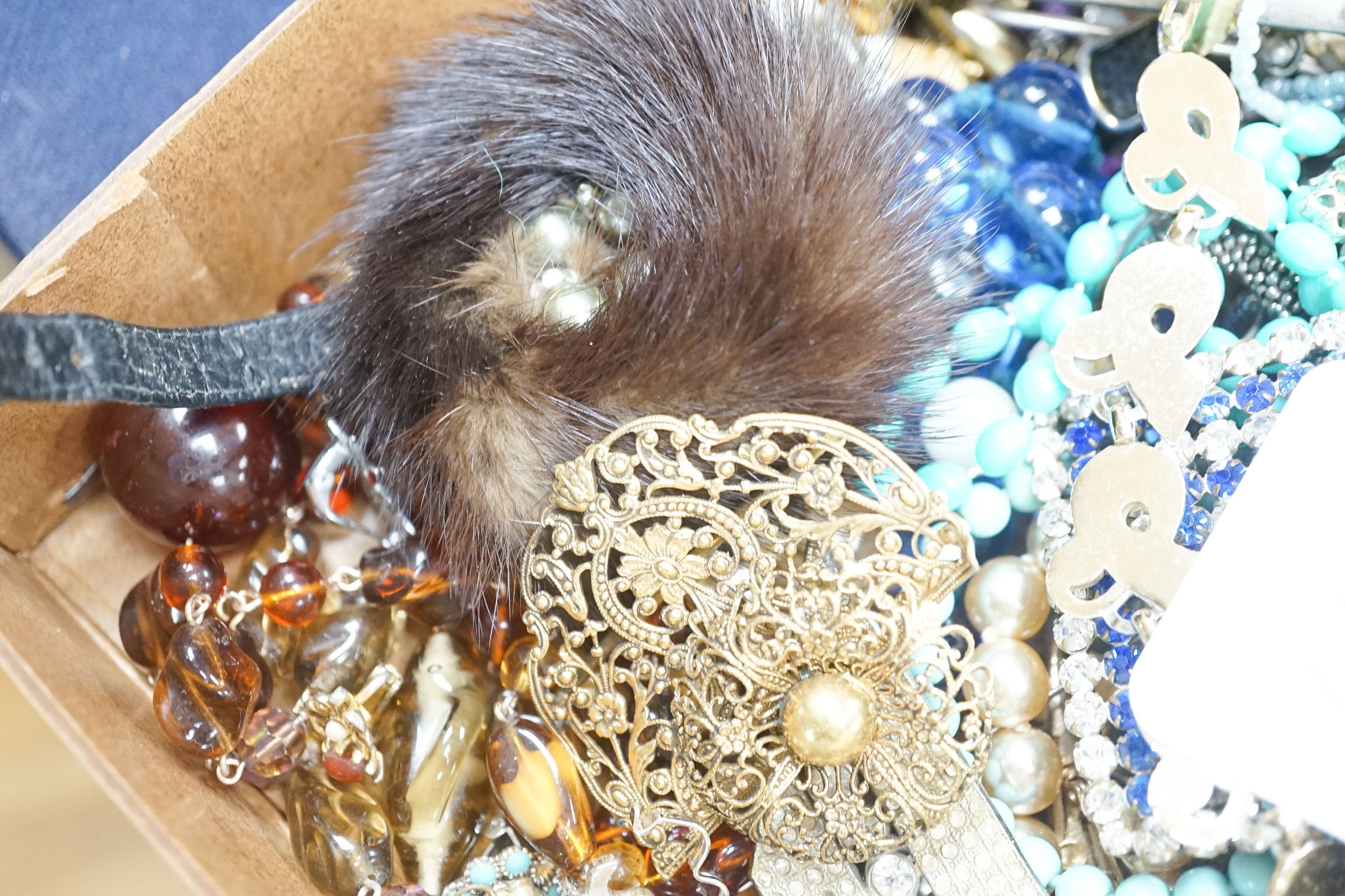 A large quantity of mixed costume jewellery.